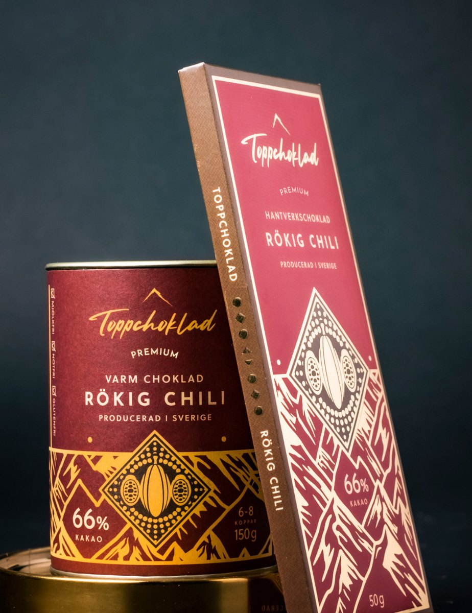 Rökig chili — kaka och varm choklad.